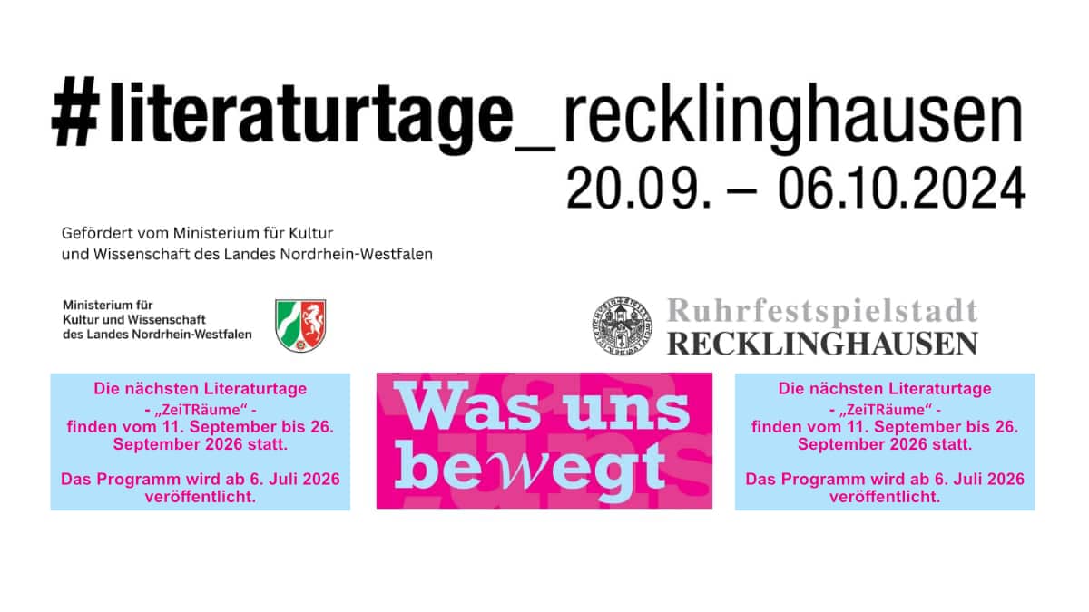Logo Literaturtage Recklinghausen Ankündigung 2026